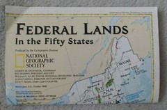National Geographic Map, Poster. Federal Lands In The Fifty States October 1996