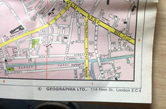 London Geographia vintage map, Circa 1970s