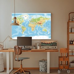 A1 A2 World Of The Map Canvas Prints Poster Wall Educational Maps