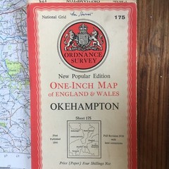 Vintage Ordnance Survey One Inch Paper Map, of Okehampton, No. 175, 1946