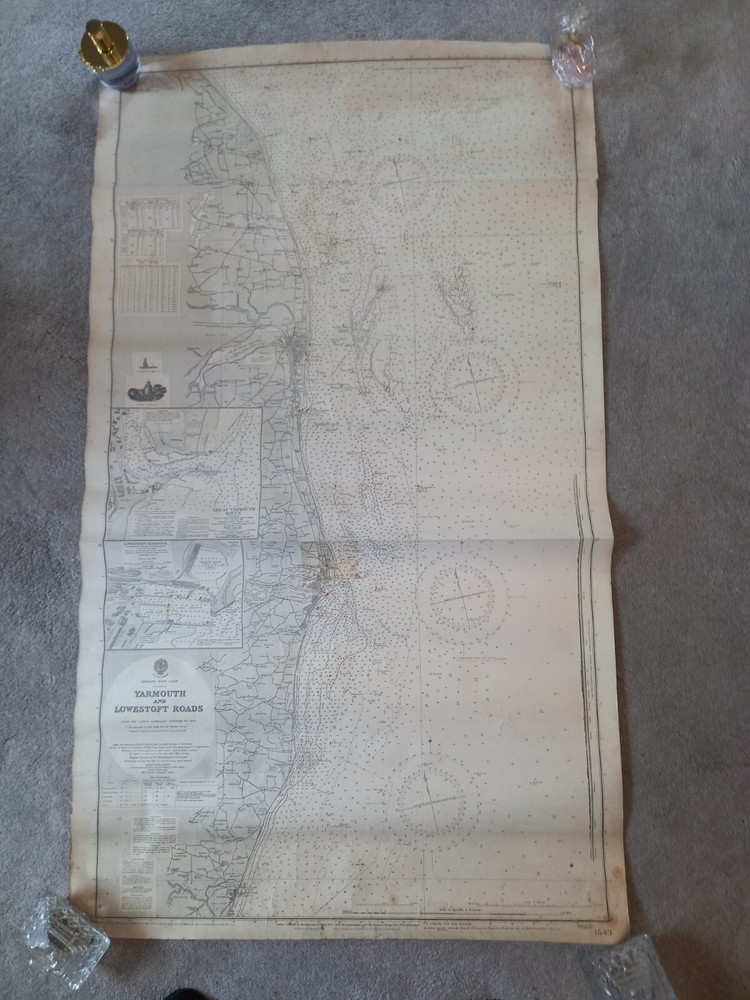 GREAT YARMOUTH & LOWESTOFT ANTIQUE MAP PRINTED 1928