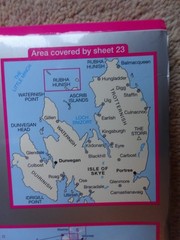 OS MAP NORTH SKYE DUNVEGAN PORTREE KILDONAN ROAG GLENMORE BRACADALE GILLEN vgc
