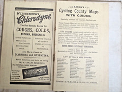 Bacon’s Cycling and Motoring Folding Map of South Wales 1/2″ with index c. 1901