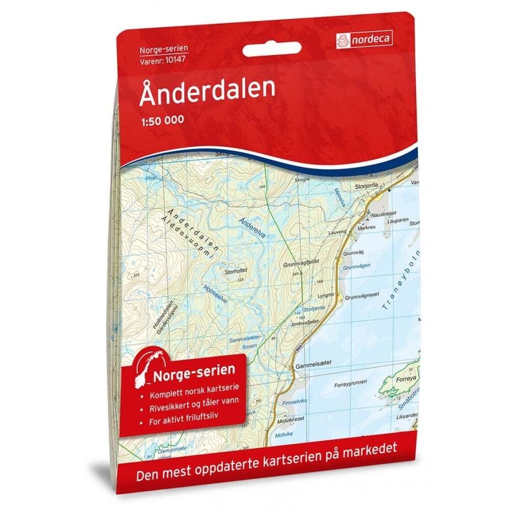 Norway Anderdalen map 10147 Norge-serien 1:50,000 topogrpahic walking hiking