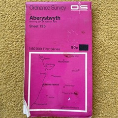 Aberystwyth/Tywtn/Aberdyfi/Borth OS 135 Landranger Sheet Map Folded 1974