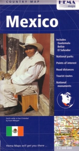MEXICO COUNTRY MAP BY HEMA (ENGLISH, SPANISH, FRENCH, By Hema Maps **BRAND NEW**