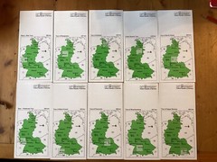 DZT Federal Republic of Germany, set of 10 individual tour maps, English notes