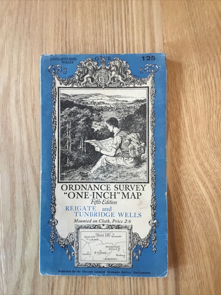1937 Ordnance Survey One Inch Fifth Edition Map 125 Reigate And Tunbridge Wells