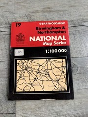 Birmingham Northampton Coventry – Bartholomew National Series Map No 19 – 1975