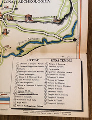 Agrigento, Sicily, fold out paper tourist map, 1960 vintage