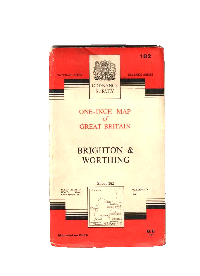 BRIGHTON & WORTHING – Ordnance Survey One Inch Map (Seventh Series) – Cloth
