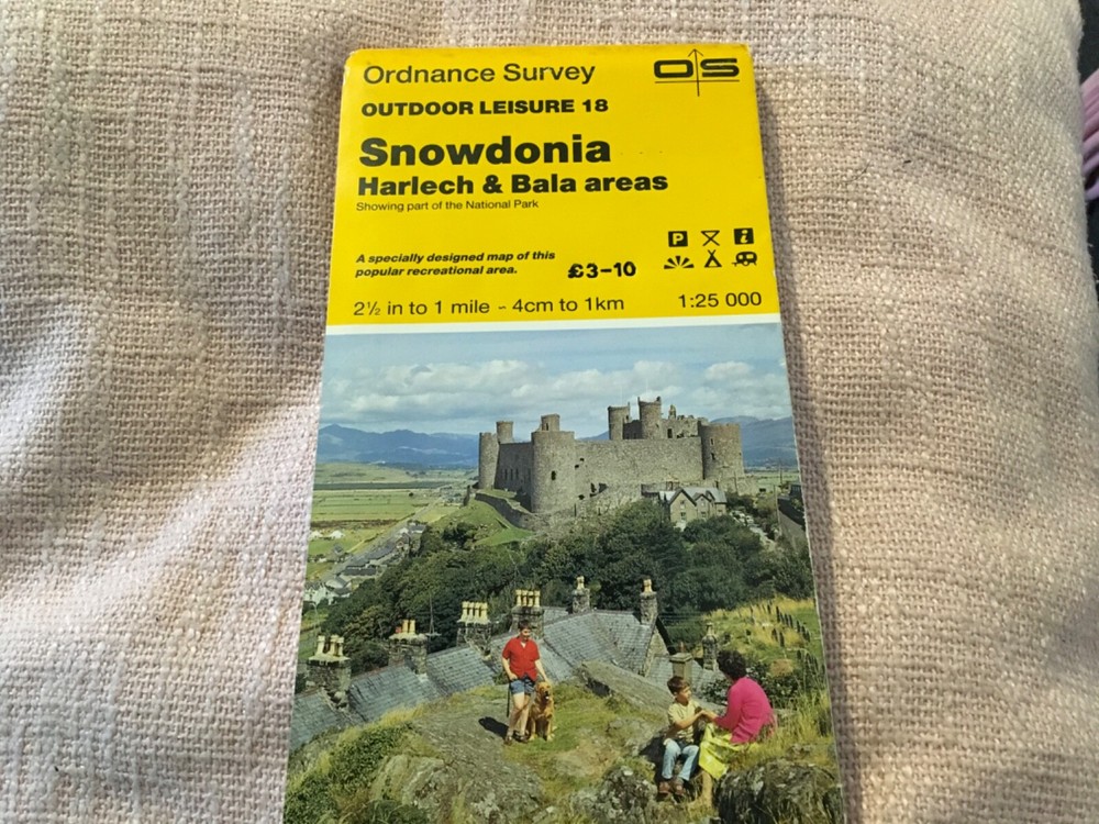 Ordnance Survey Outdoor Leisure Map – Snowdonia, Harlech & Bala Areas – 1985