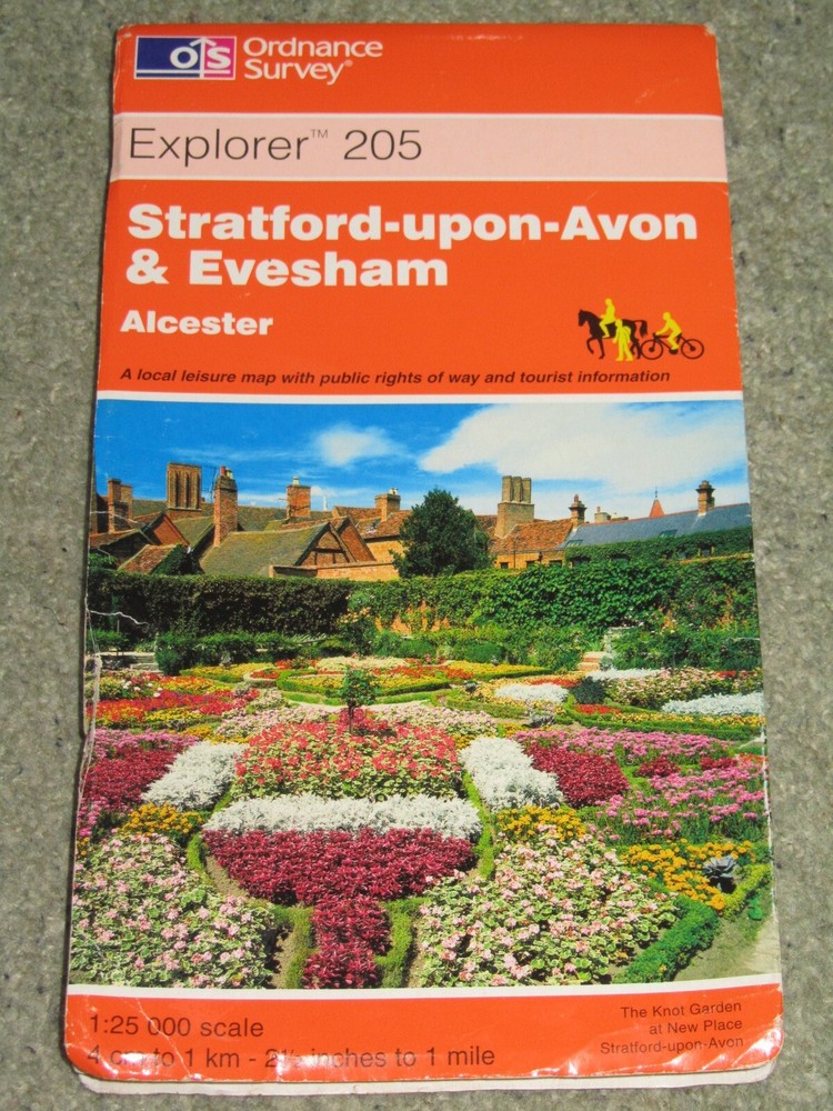 OS Ordnance Survey Explorer 1:25,000: Sheet 205 Stratford on Avon & Evesham 1998