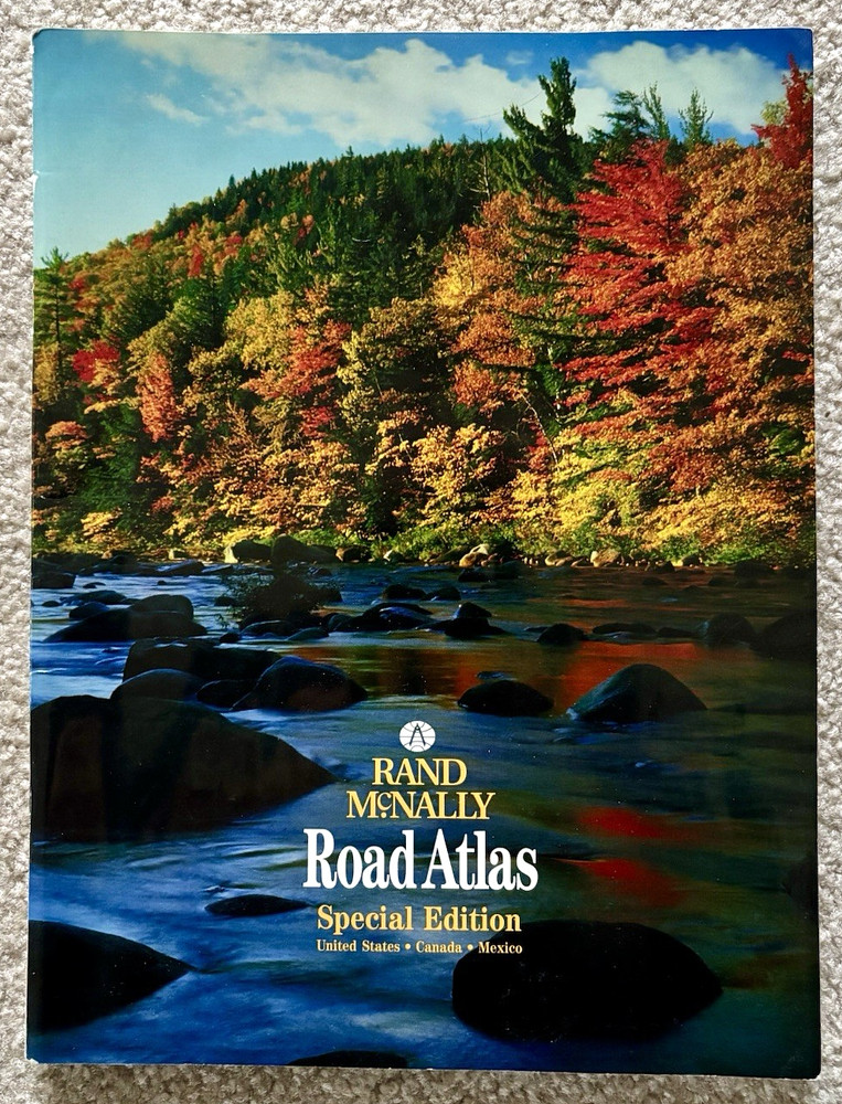 Vtg. 2001 Rand McNally US Road Atlas Color Highway Maps w/ Canada Mexico 80 page