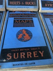 8xBartholomew Half Inch Maps Job Lot GB Cambridge Kent Surrey Ayrshire +