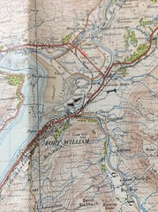 Ben Nevis And Fort William Ordnance Survey Map 1947 Version One Inch Map Cloth