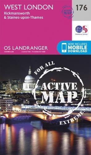 West London, Rickmansworth & Staines (Map) OS Landranger Active Map