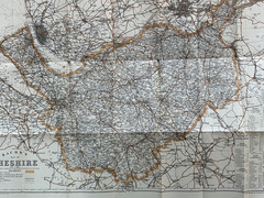 Bacon’s county map of Cheshire, early 1900s vintage
