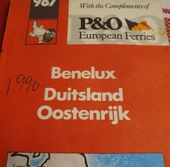 Vintage Michelin Map 987 – Germany, Austria Edition 1988 From P&O Ferries
