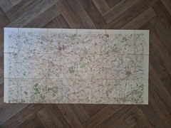 Vintage Sefton Praed Cloth Backed Folding Map Of Northampton Bedford