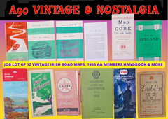 JOB LOT OF 12 VINTAGE 1960’S IRISH ROAD MAPS, GUIDES, 1955 AA BOOK CALTEX / ESSO