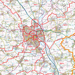 (G18) Map of Oxford OX Postcode Sectors, Poster of Oxford Postcodes