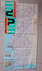 Turinta Portugal Map 1980 Road Map with Itinerary Leaflet Folding Paper