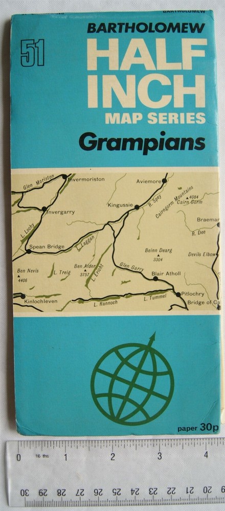 1968 Bartholomew’s Half-Inch map No. 51 Grampians