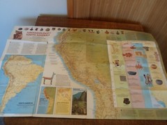 vintage nat geo map 1982 Archeologyof South America wallchart double sided