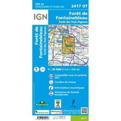 France 1:25K map 2417OT – Forêt de Fontainebleau / Forêt des Trois Pignons map