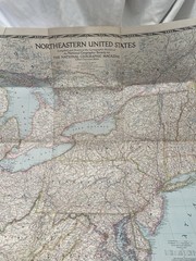Vintage National Geographic Map Northeastern United States September 1945