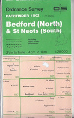 Ordnance Survey OS 1:25,000 Pathfinder Map Sheet TL 05/15 Bedford (N) & St Neots