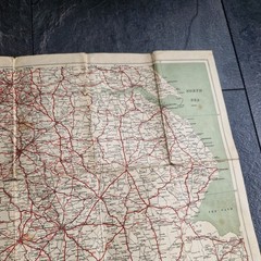 Bacon’s Cycling and Motoring Road Map of England & Wales, Cloth Backed Vintage