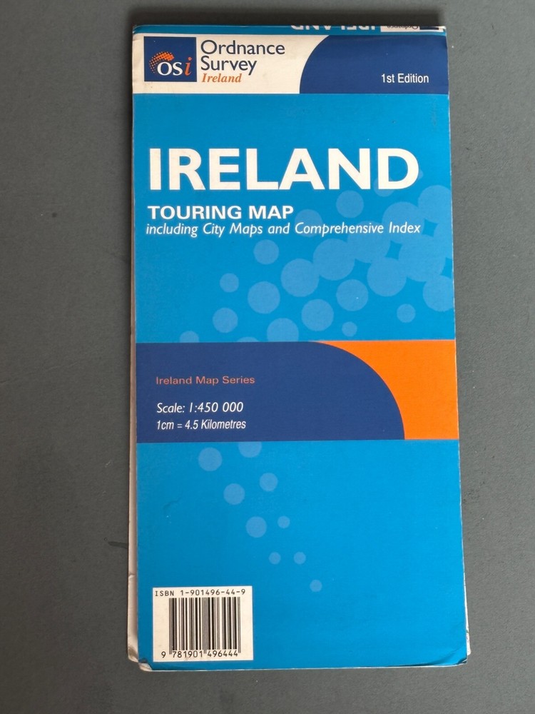 Ordnance Survey, Ireland Touring Map, 1cm to 4.5 km Scale