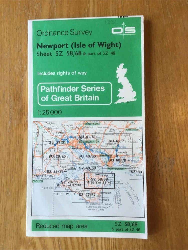 1983 Ordnance Survey Pathfinder Map SZ 58/68 & Part SZ48 Newport (Isle Of Wight)