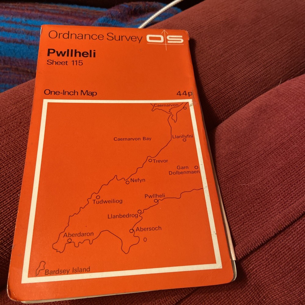 OS ORDNANCE SURVEY ONE INCH SERIES PAPER MAP PWLLHELI SHEET 115