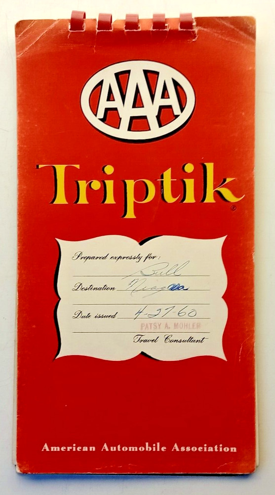 AAA Triptik Vintage Map Book 1960 Washington DC – Hagerstown Md