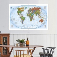 7x5ft 5x3ft Map of the World Country With City Art Poster Prints Home Wall Decor