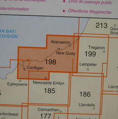 Ordnance Survey Explorer 198 Cardigan & New Quay Aberaeron 1998