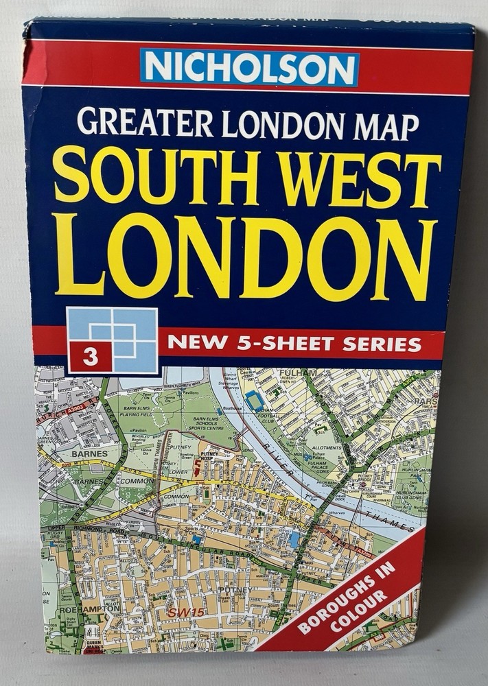 Nicholson 1:20,000 Greater London Map – South West London, Sheet 3 – 1995