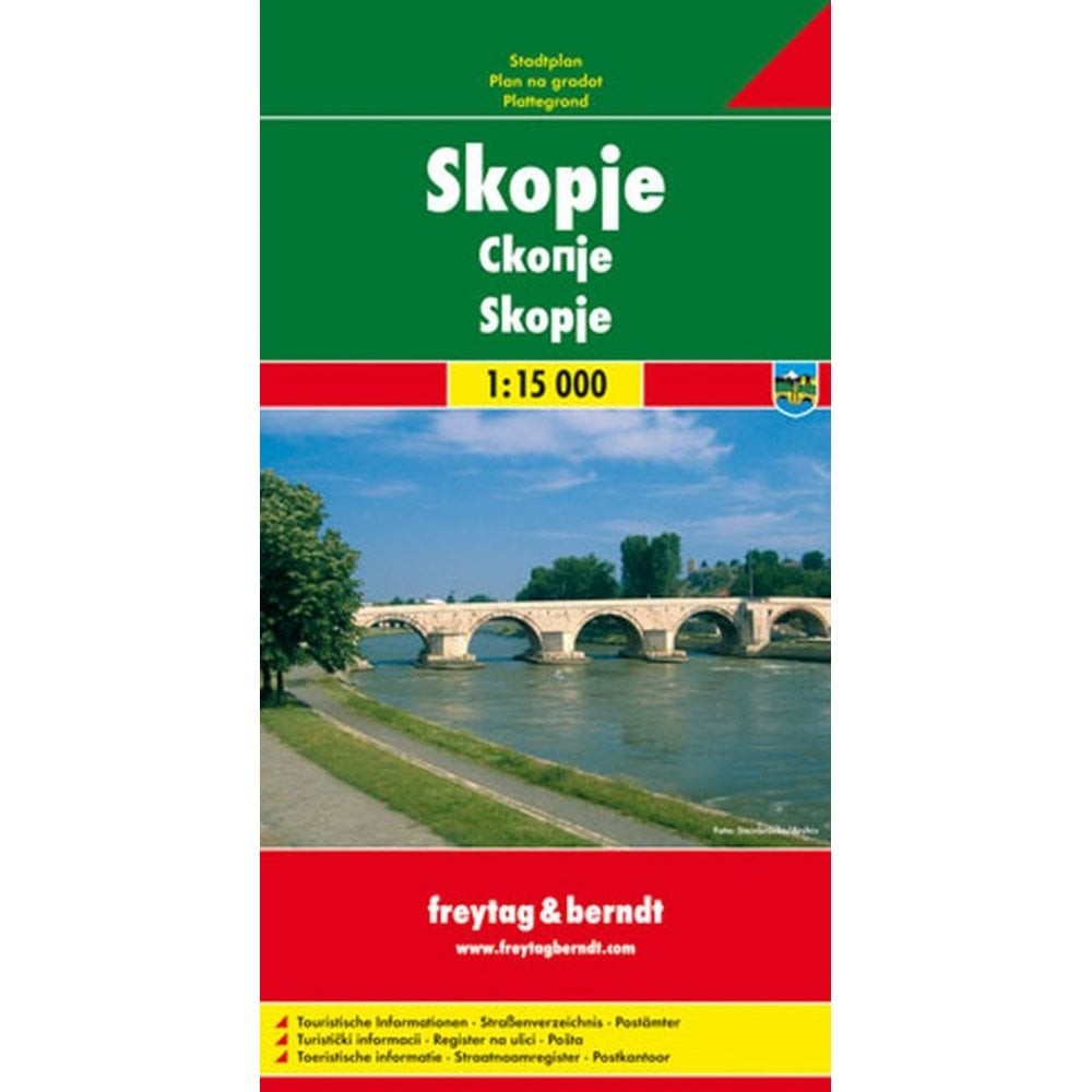 Macedonia Skopje City Street Map with multi language index 50% OFF SALE