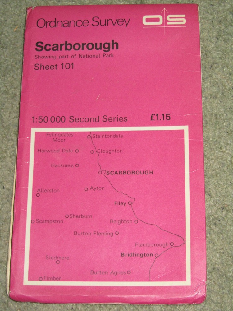 Ordnance Survey Landranger 1:50,000 sheet 101 Scarborough – 1976