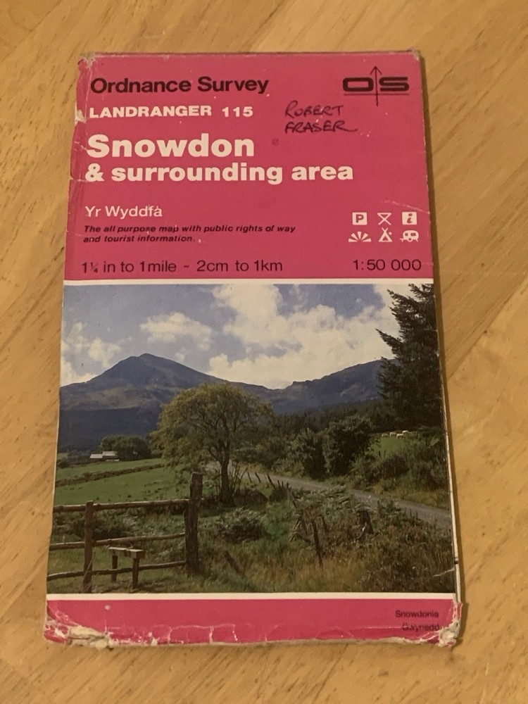 Ordnance Survey Landranger 115 Snowdon Yr Wyddfa OS Map 1988 Snowdonia