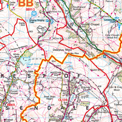 (G98) Map of Oldham OL Postcode Sectors, Poster of Oldham Postcodes