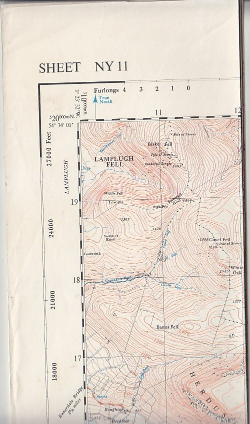 Ordnance Survey 1:25,000 Provisional Series Map Sheet NY 11 Buttermere