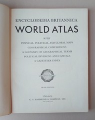 Vintage Encyclopedia Britannica World Atlas 1949 Hammond maps oversized book