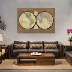 7x5ft 5x3ft Map of the World Without Flags Map Poster Prints Office Home Decor
