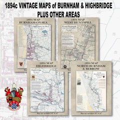 Highbridge – Somerset – Full Size fold out Vintage Map c1894 – High Quality