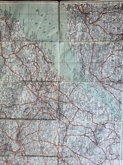 MAP Geographia Road Map. Bath & BristoL. Cloth Backed Possibly 1921