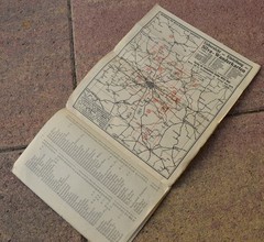 Antique Vintage German tourist map Berlin Silva